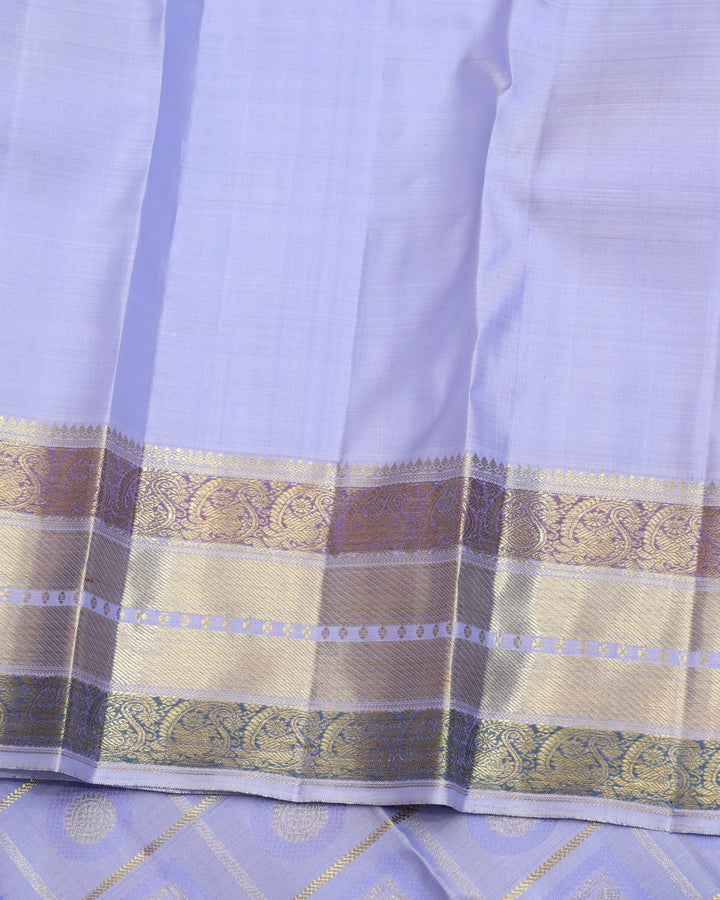 Periwinkle pure zari silk saree