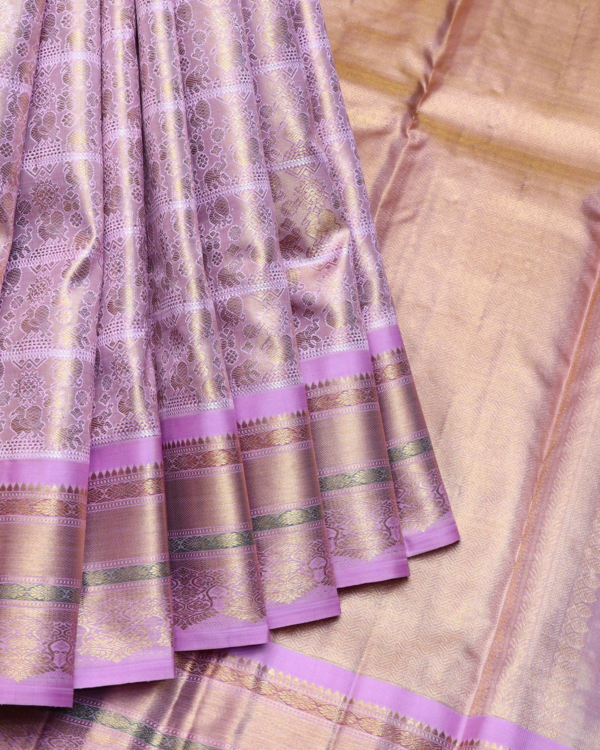 Lavender tissue pure zari silk saree