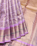 Lavender tissue pure zari silk saree