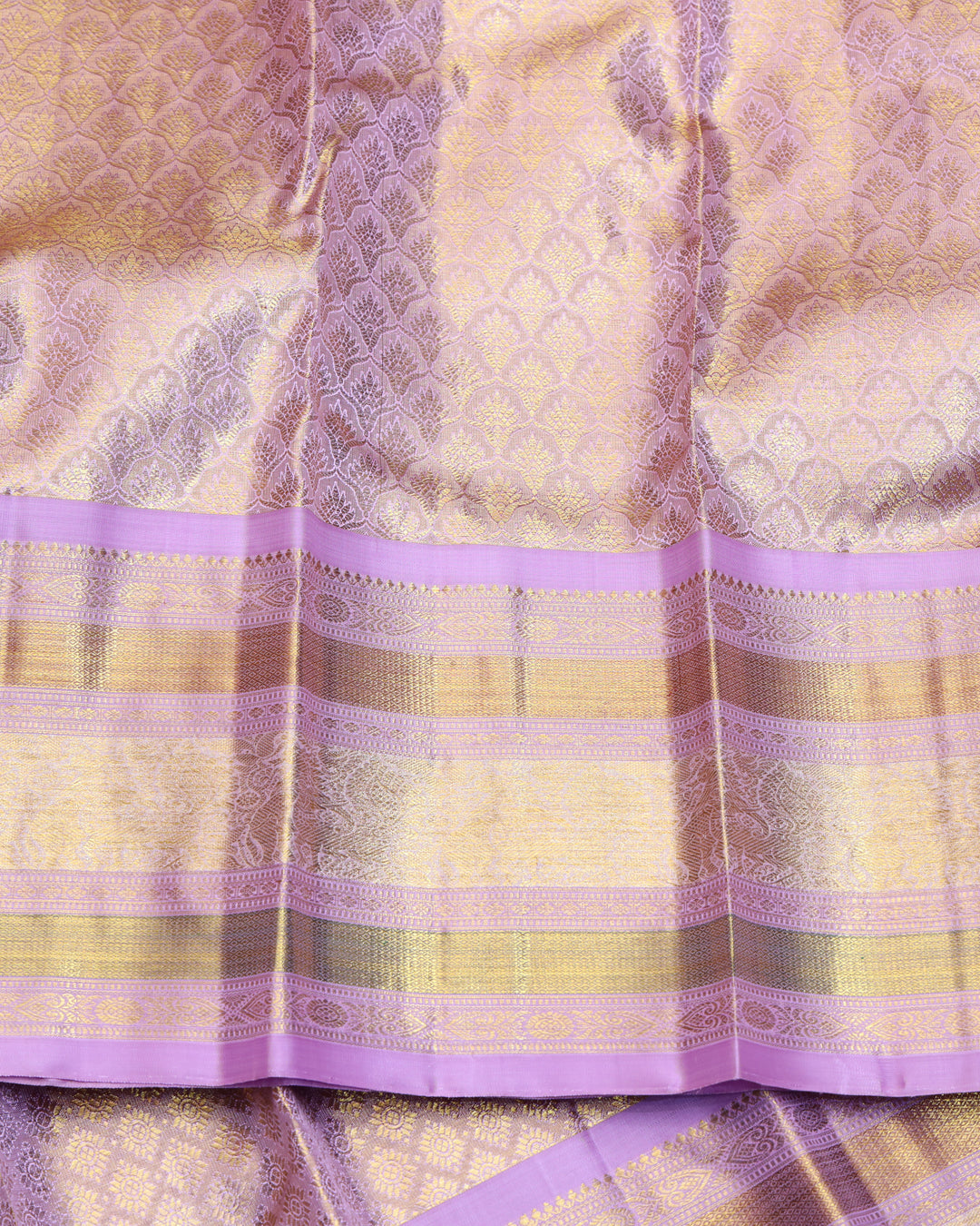 Lavender pure zari silk saree