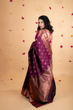 Wine purple pure silk saree