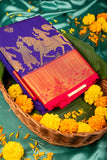 Blue vivaha semi silk saree