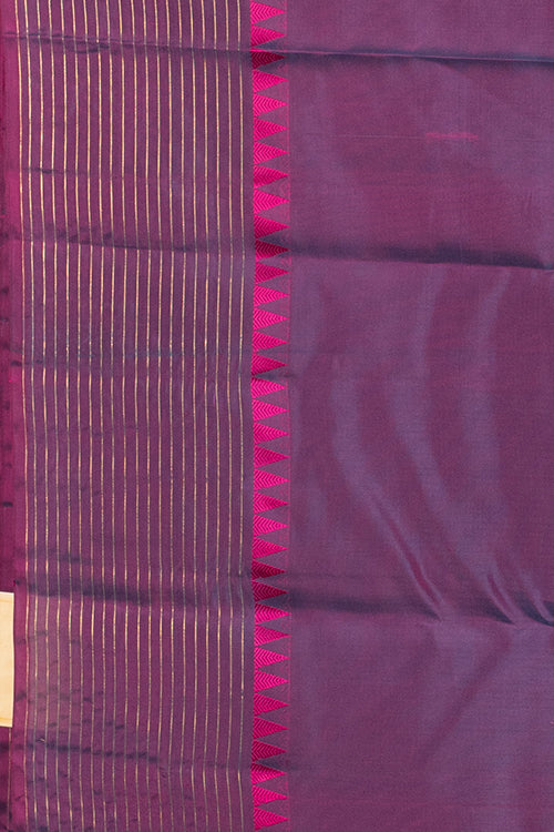 Blue and purple turning pure touch silk saree