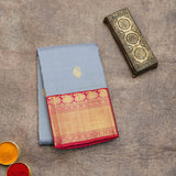 Kanchipuram Grey Colour Silk Saree