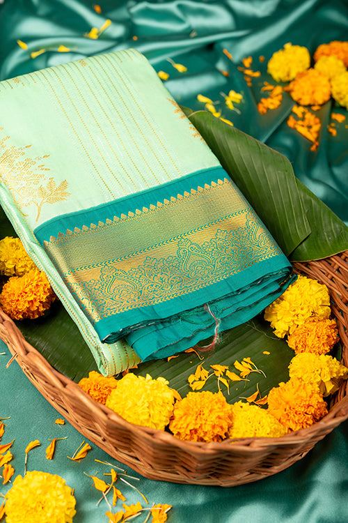 Green designer sem soft silk saree