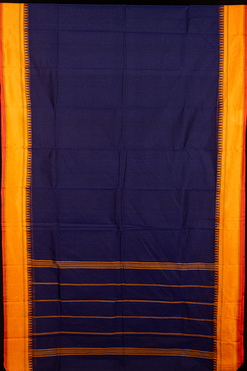 Blue Thread Work Kanchi Cotton Saree