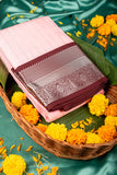 Brown and Pink Soft Silk Saree
