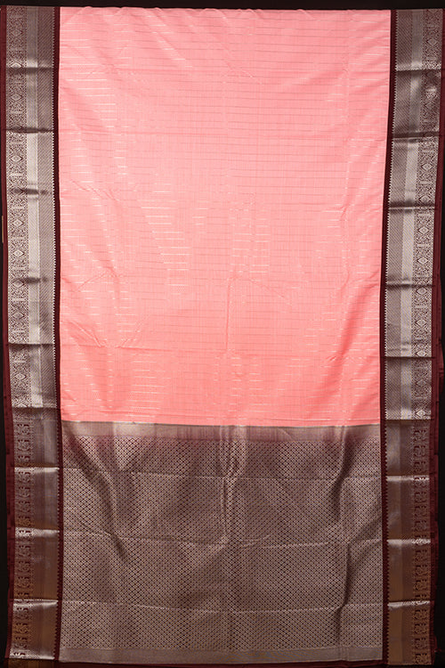 Brown and Pink Soft Silk Saree