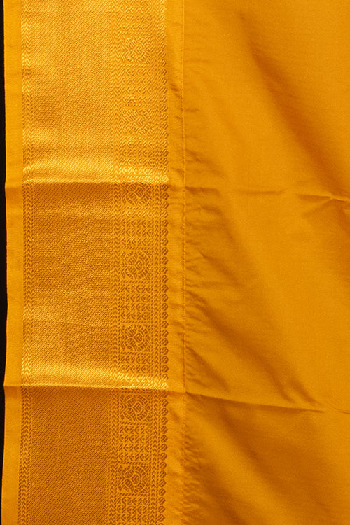 Dark green and mustard semi silk saree