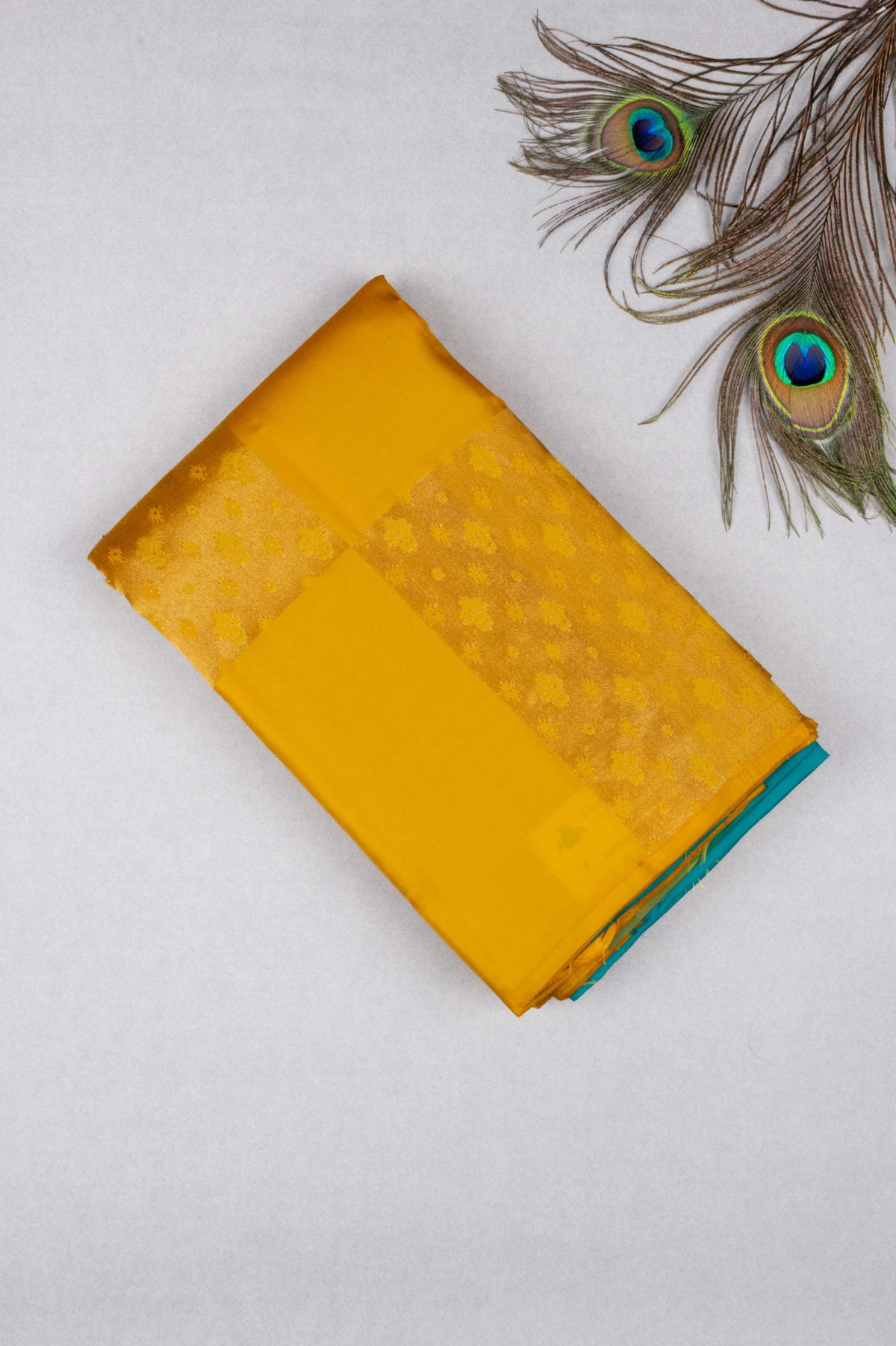 Yellow Borderless Pure Touch Silk Saree