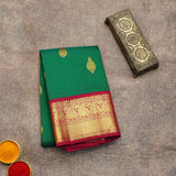 Green and Red Kanchi Silk Saree