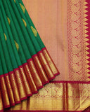 Green and Red Kanchi Silk Saree