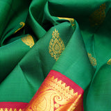 Green and Red Kanchi Silk Saree