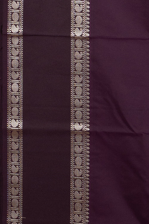 Daul Tone Aqua Green and Purle Retta Petu semi silk saree