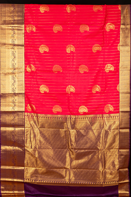 Dual Tone Pink Semi Silk Saree