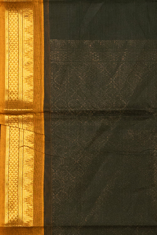 Green And Mustard Kanchi Cotton Saree