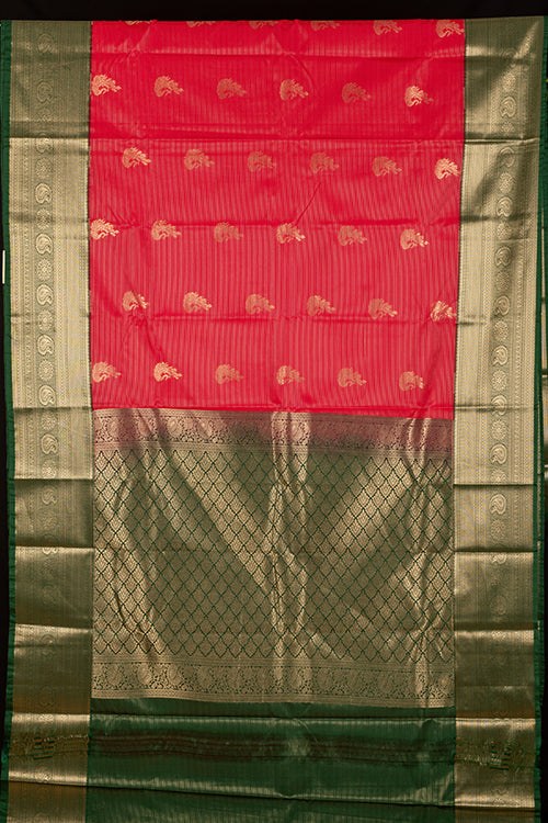 Green And Pink Traditional Semi Silk Saree
