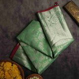 Pista Green Silk Saree