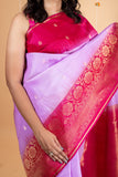 Lavender and pink soft silk saree