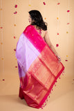 Lavender and pink soft silk saree