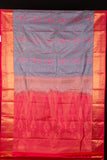 Grey and Pink Designer Semi Silk Saree