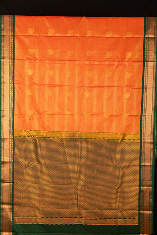Honey orange semi silk saree