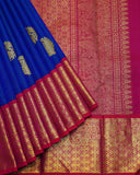 Peacock blue kanchipuram silk saree