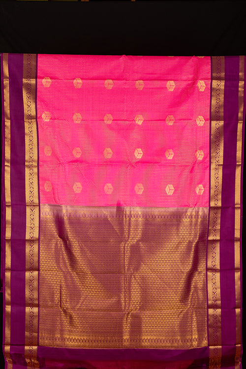 Jamun Purple And Pink Semi Silk Saree