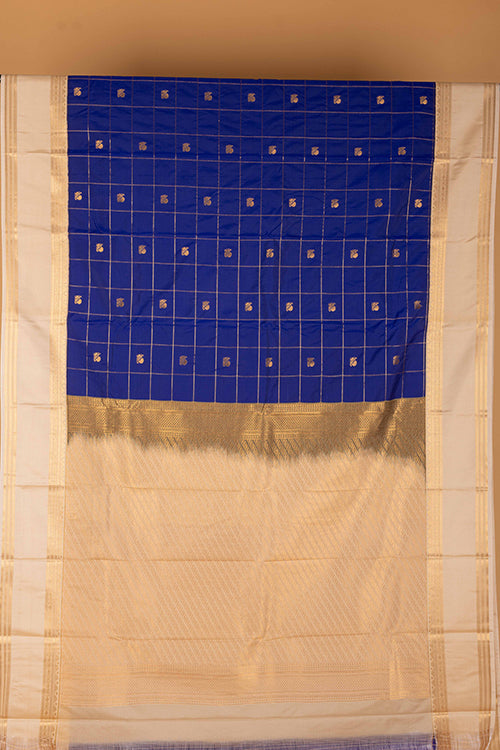 Ms blue semi silk saree