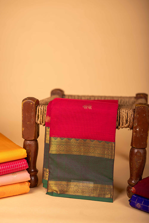 Magenta Pink Kanchi Cotton Saree