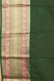 Offwhite and Green Semi Silk Saree