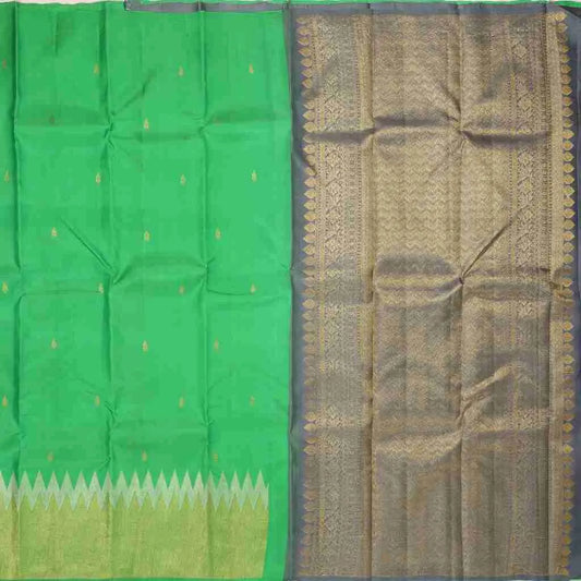 Light green saree with golden border