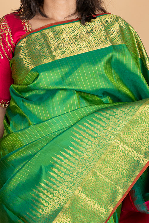 Green soft silk saree