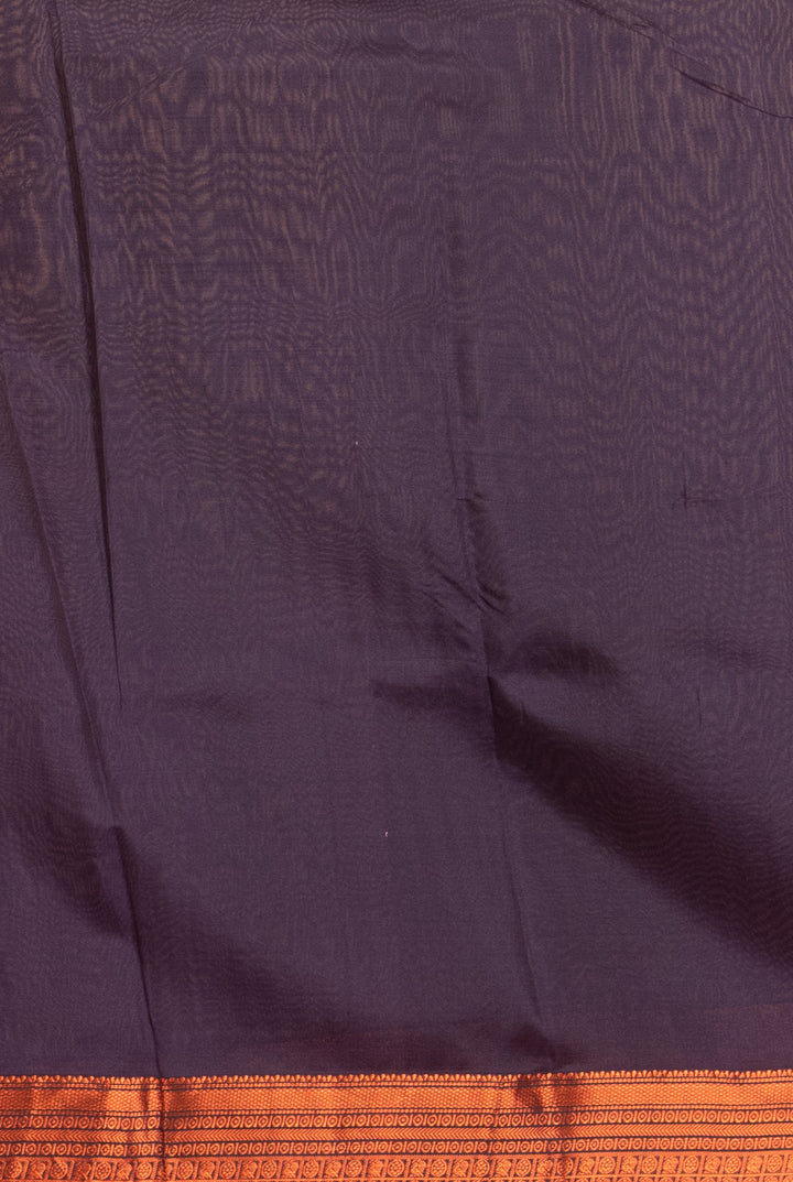 Rosemilk pink and navyblue aaiyram butta silk saree
