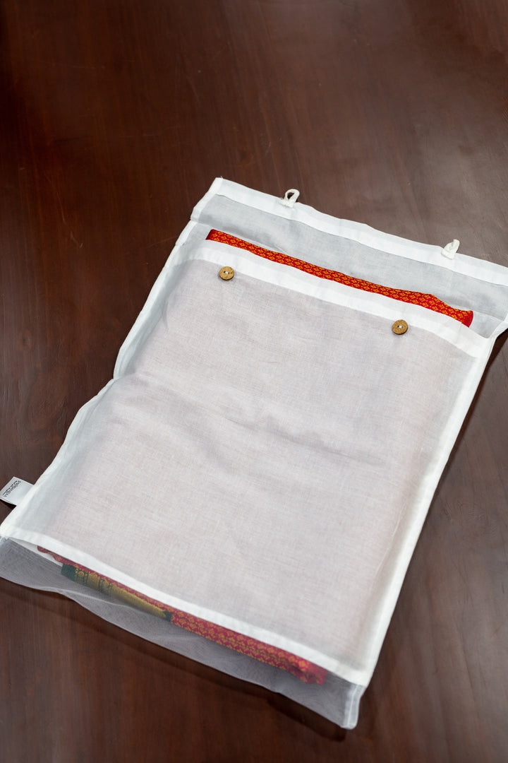 Cotton Saree Cover for Kanjivaram Sarees | Saree Storage & Organiser Bag