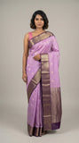 Lavender and Palatinate Purple kanchi soft silk saree