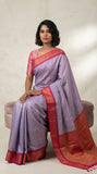 Amethyst Purple and Rani pink Soft silk saree