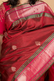 Pink and maroon silk saree