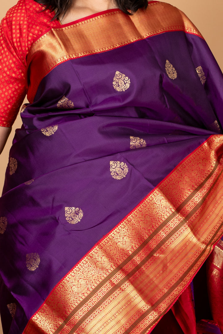 Purple pure silk saree