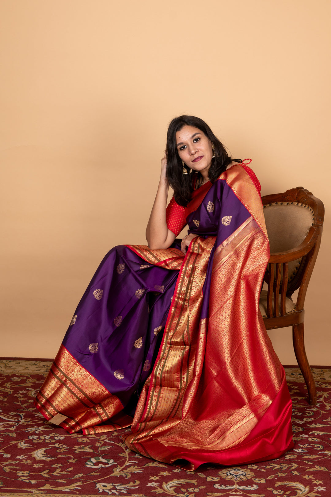 Purple pure silk saree