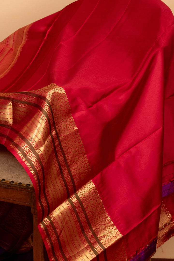 Purple pure silk saree