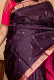 Jamun purple silk saree