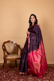 Jamun purple silk saree