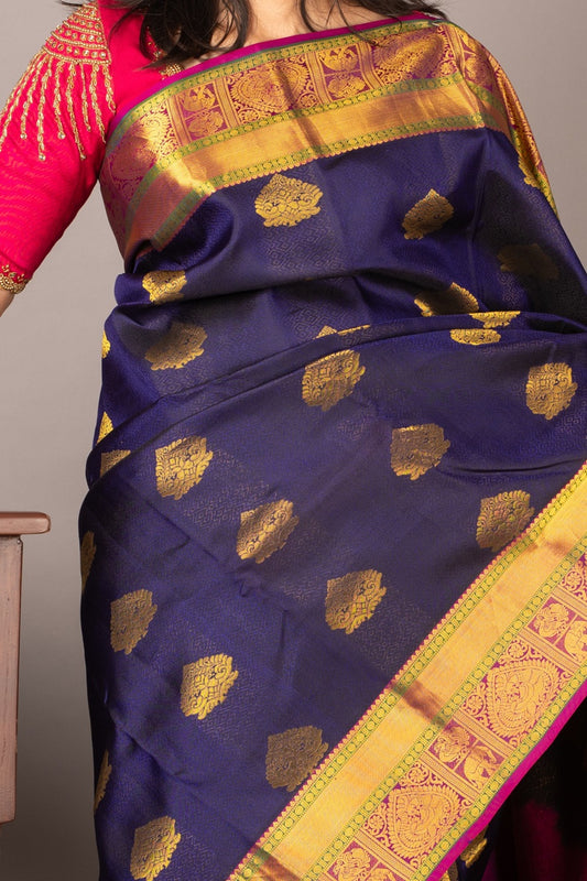 Dark Blue Pattu Saree