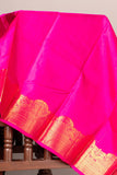 Black and Pink Pure Silk Saree