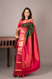 Dark Green Kanjivaram Silk Saree
