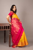 Yellow and Pink Kanchivaram Saree