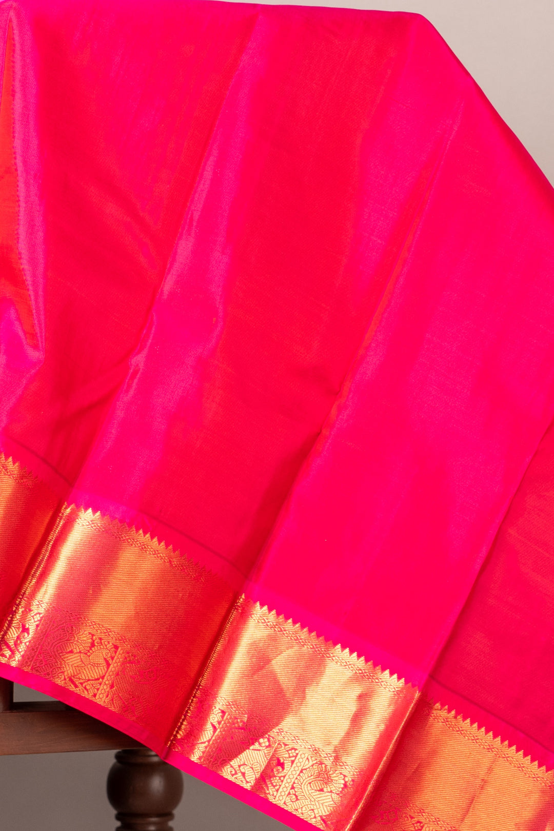 Blue and pink bridal silk saree