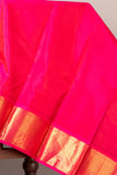 Blue and pink bridal silk saree