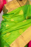Green and pink combination saree